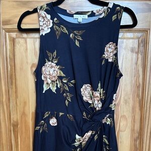 Nine Britton Navy Floral Midi Dress